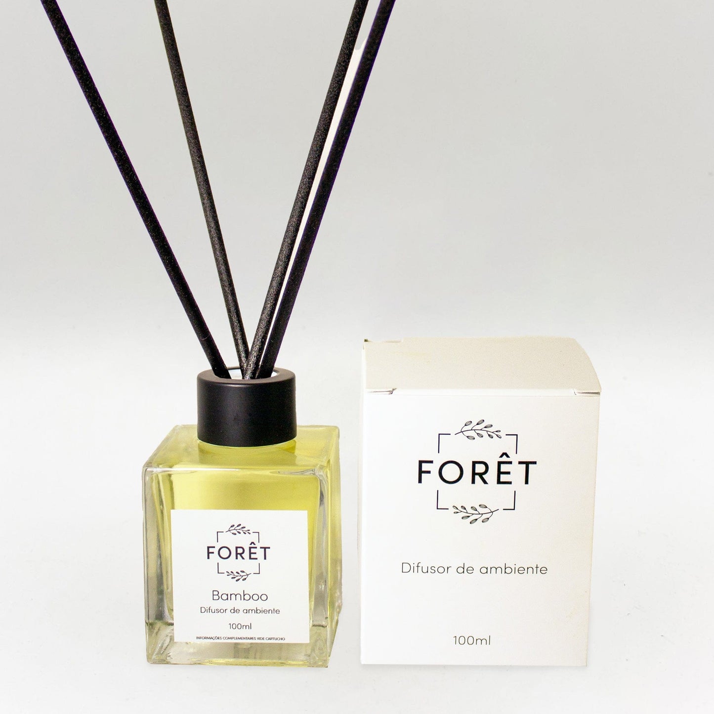 100ml Difusor de Ambiente com Varetas Bamboo Forêt Difusor de Ambiente com Varetas