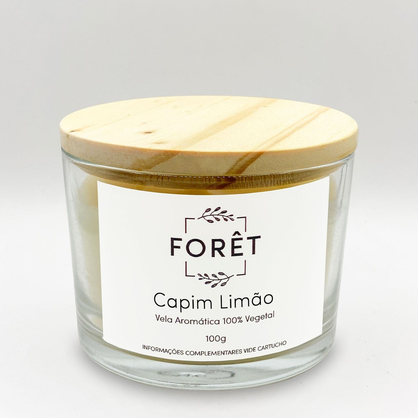 100g Vela Aromática Capim Limão Forêt Velas