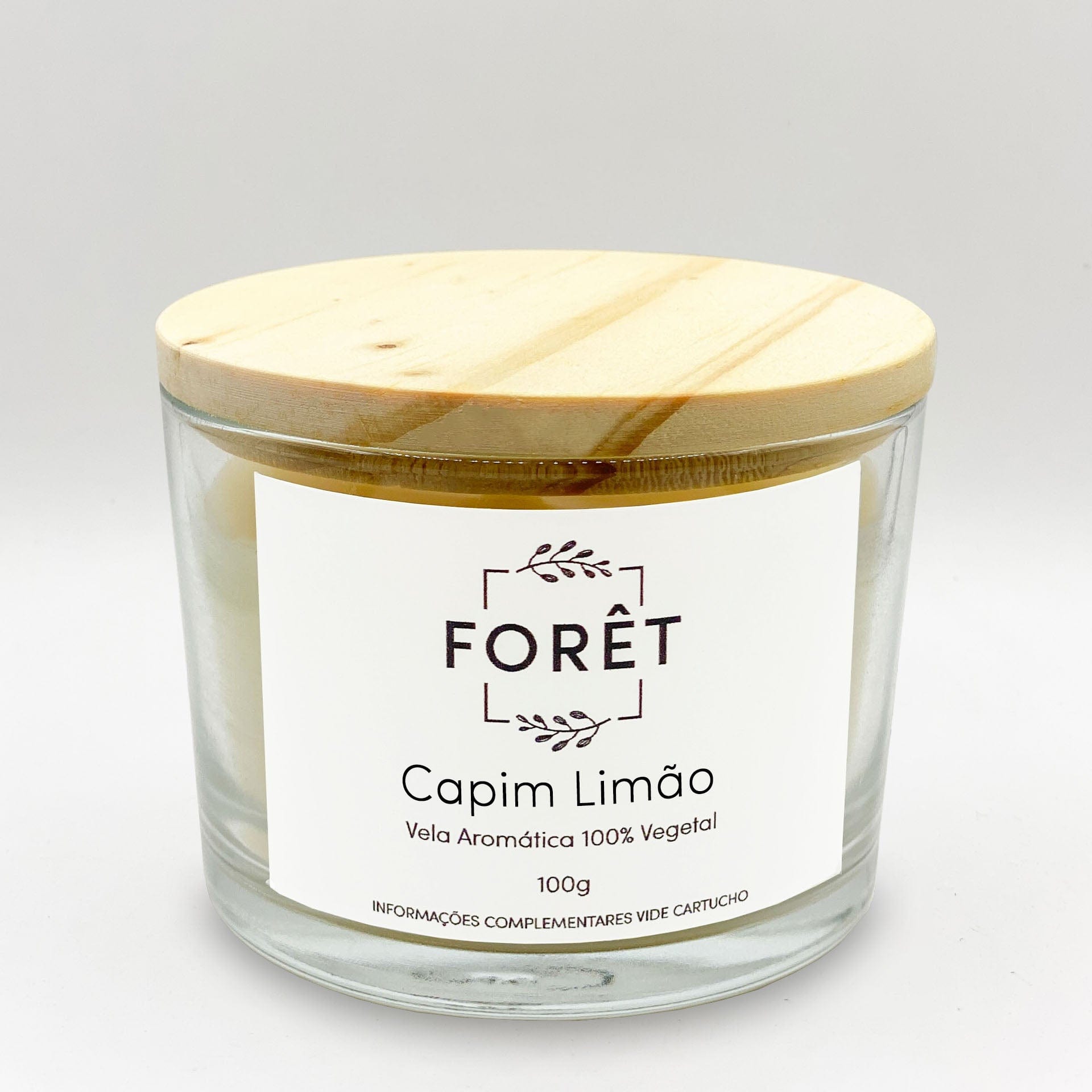 100g Vela Aromática Capim Limão Forêt Velas