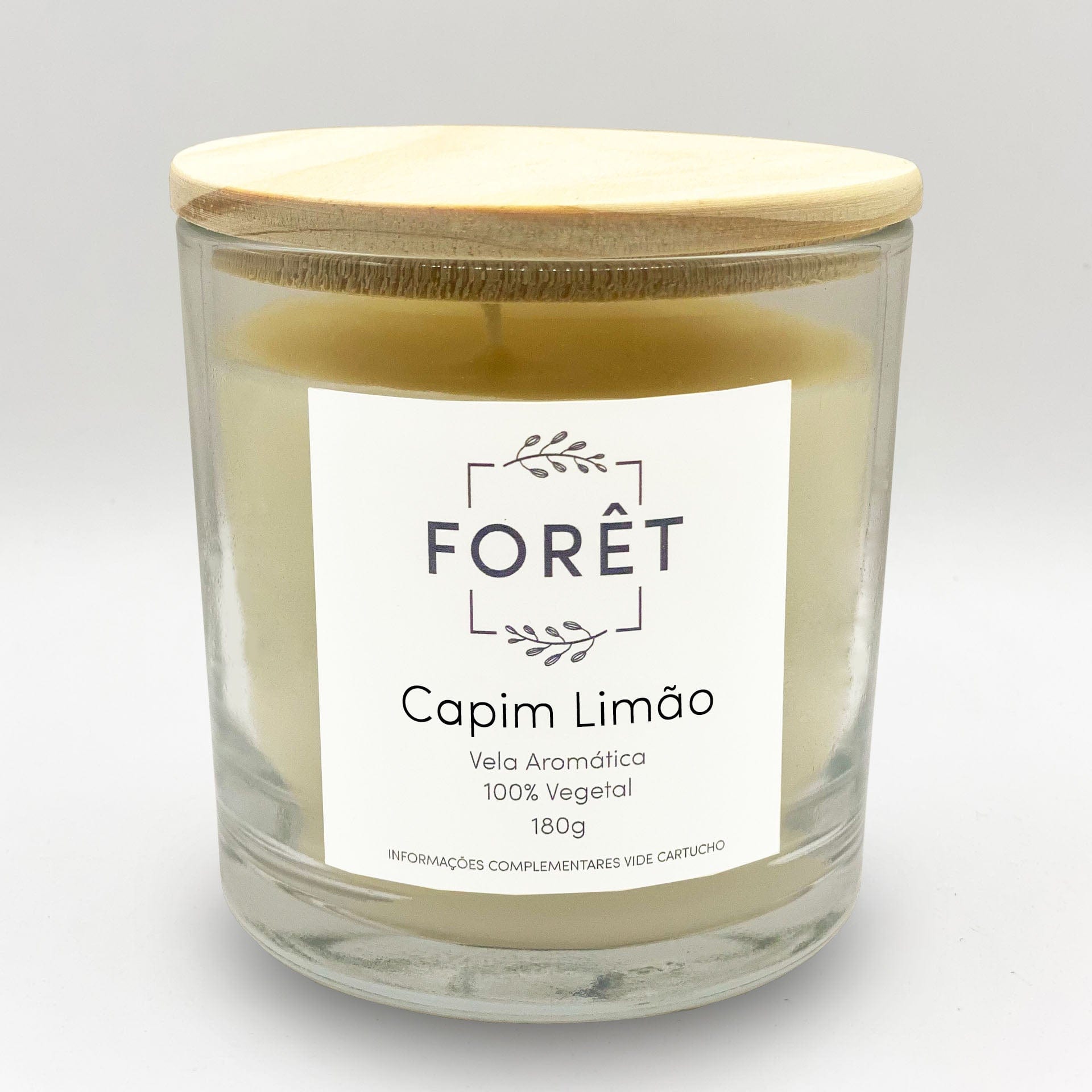 180g Vela Aromática Capim Limão Forêt Velas